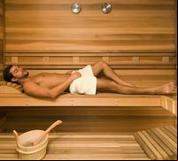 shower mature sharp luxurious home sauna design using modern wall thermometer also cozy head rest bench ideas